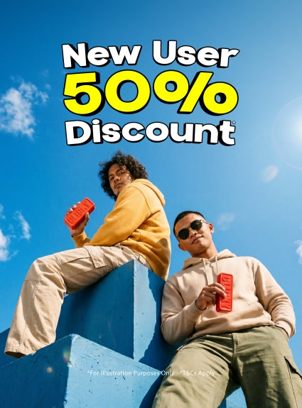 Two Malaysian holding Clicky Vape introducing New User Discount