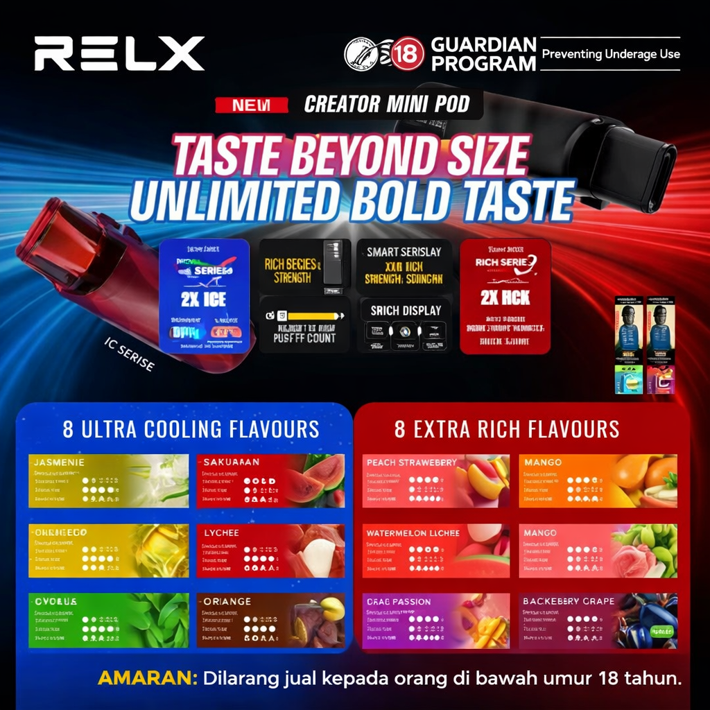 Relx Creator Mini Pod Flavours