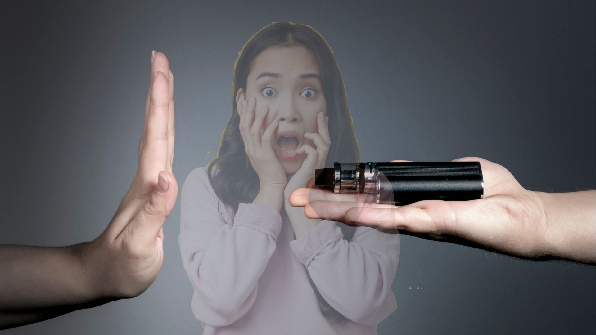 A woman feeling shock about the Vape Ban Malaysia
