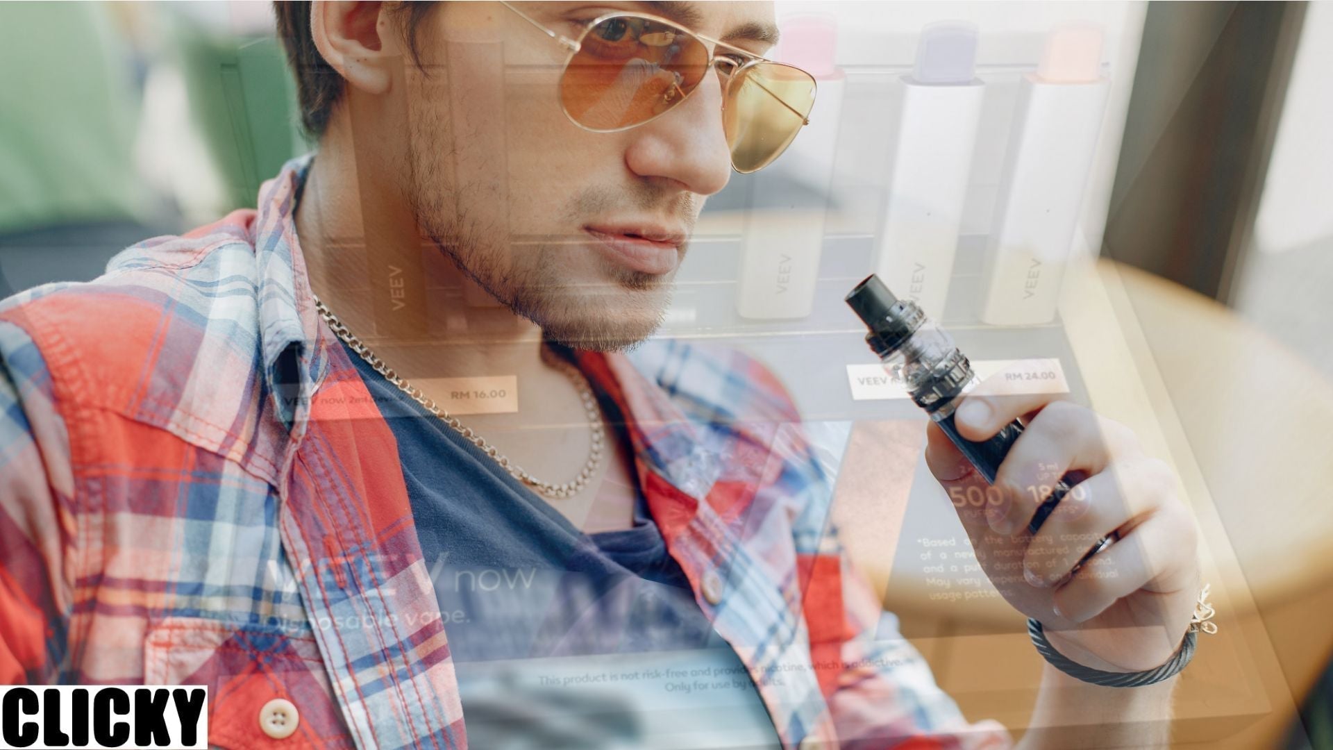 A man vaping on VEEV vape