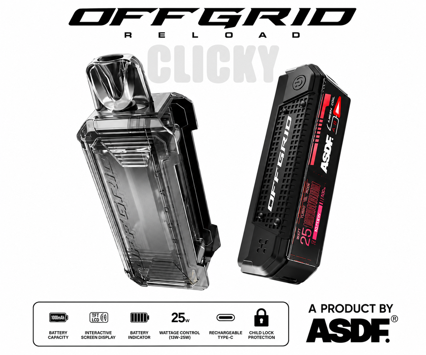 ASDF OFFGRID Kartrij Isi Semula / Cecair E Unplug 15ML