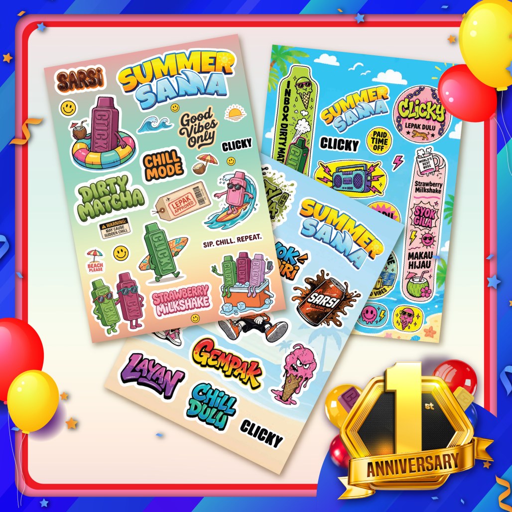 Clicky Merchandise Sticker Summer Sama Series Random Design
