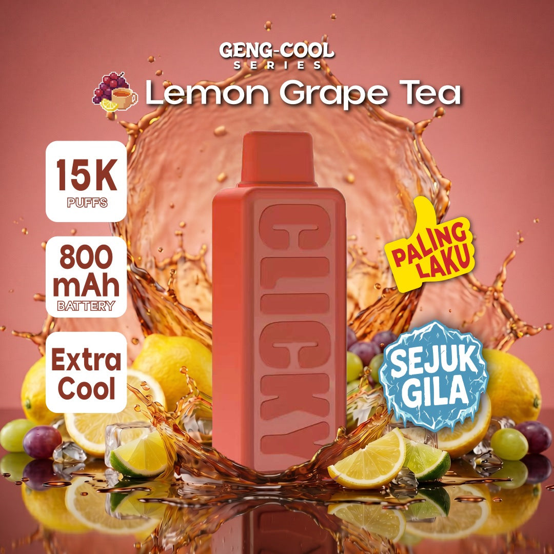 Pod Vape Pakai Buang Teh Anggur Lemon (Isi Semula)