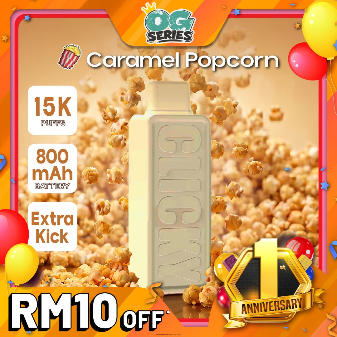 Pod Vape Pakai Buang Popcorn Karamel (Isian Semula)
