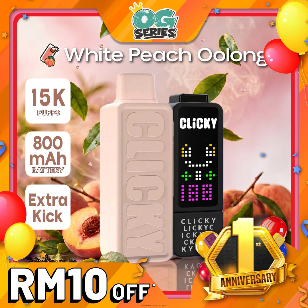 Clicky White Peach Oolong Flavor Vape Pod Device (Set with Pod)